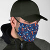 Axolotl Blue Pattern Print Face Mask-grizzshop