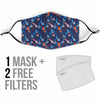 Axolotl Blue Pattern Print Face Mask-grizzshop