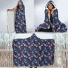 Axolotl Blue Pattern Print Hooded Blanket-grizzshop