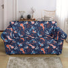 Axolotl Blue Pattern Print Loveseat Cover-grizzshop