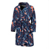 Axolotl Blue Pattern Print Men Long Robe-grizzshop