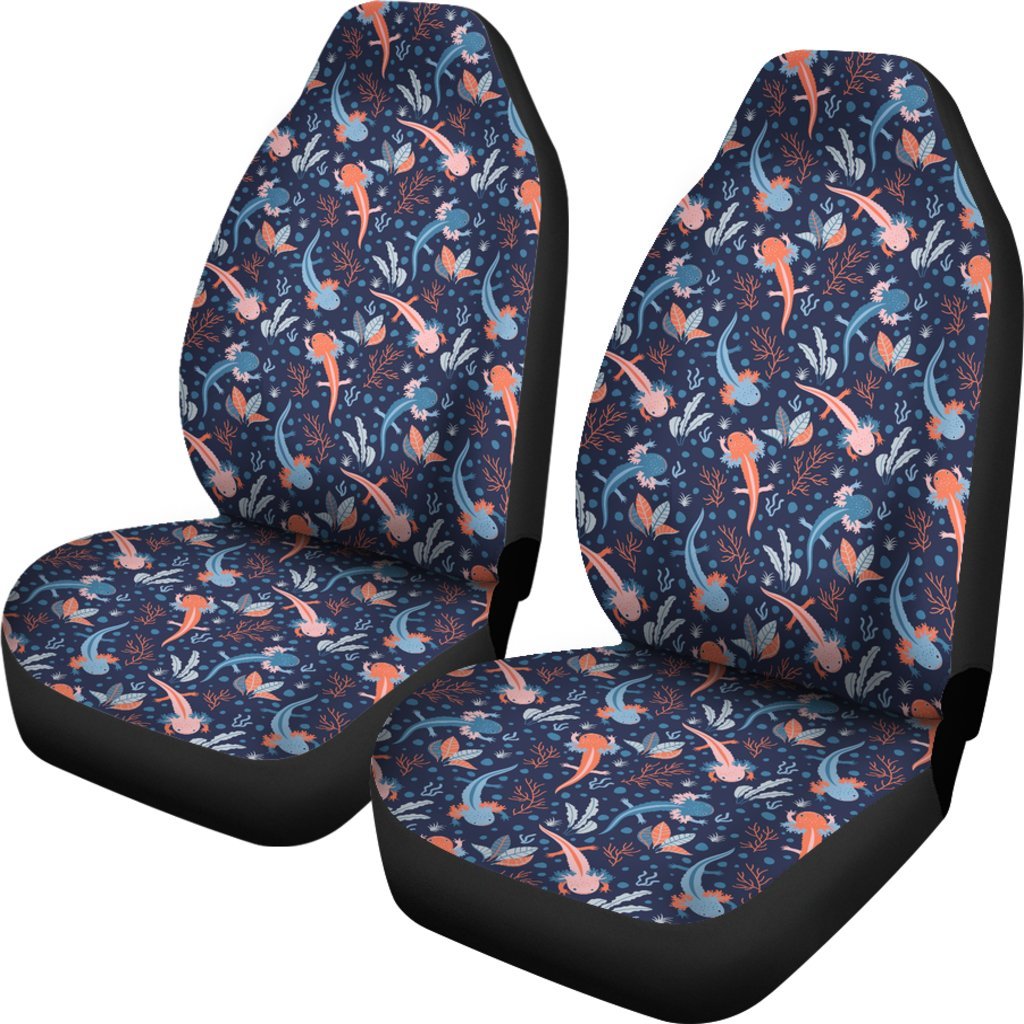 Axolotl Blue Pattern Print Universal Fit Car Seat Cover-grizzshop