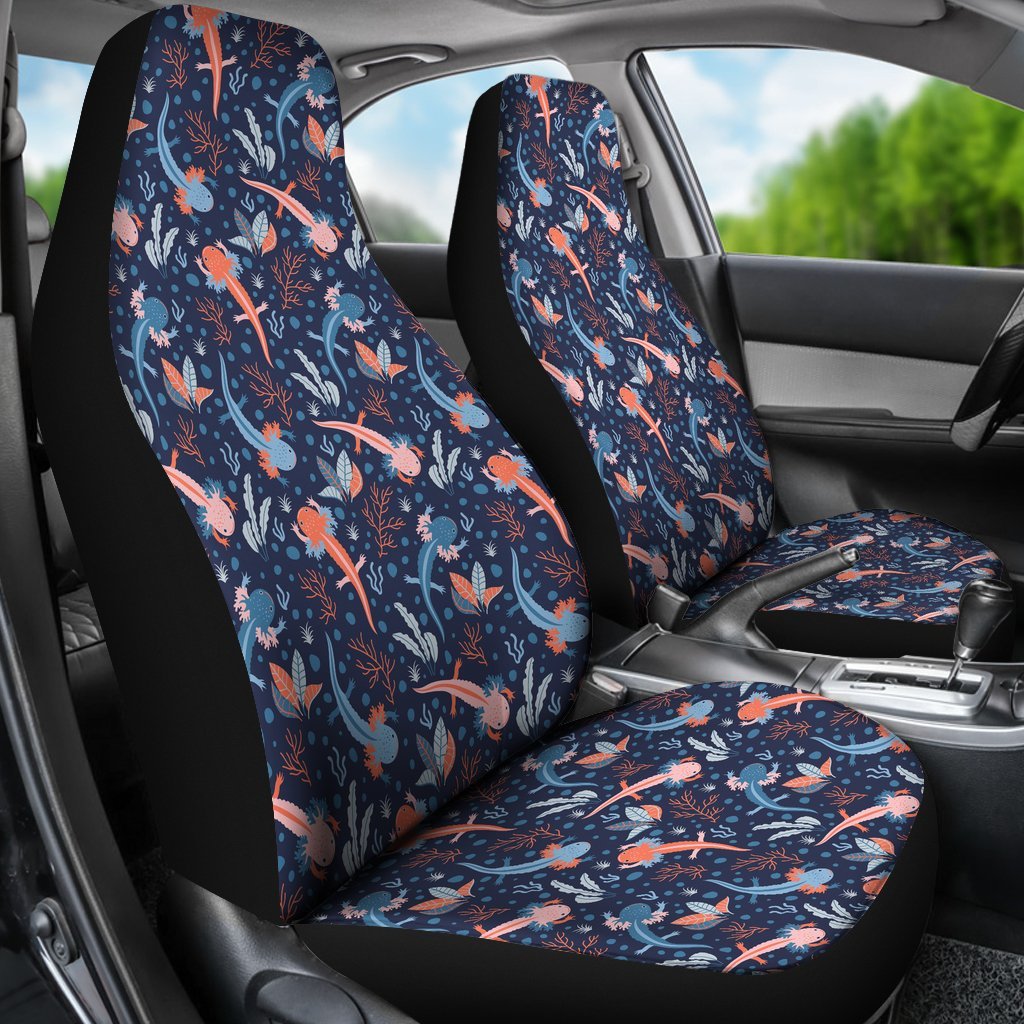 Axolotl Blue Pattern Print Universal Fit Car Seat Cover-grizzshop