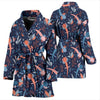 Axolotl Blue Pattern Print Women Long Robe-grizzshop