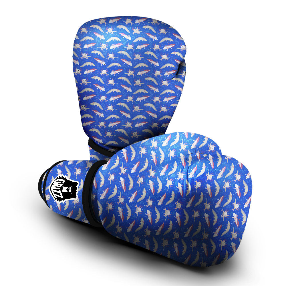 Axolotl Blue Print Pattern Boxing Gloves-grizzshop