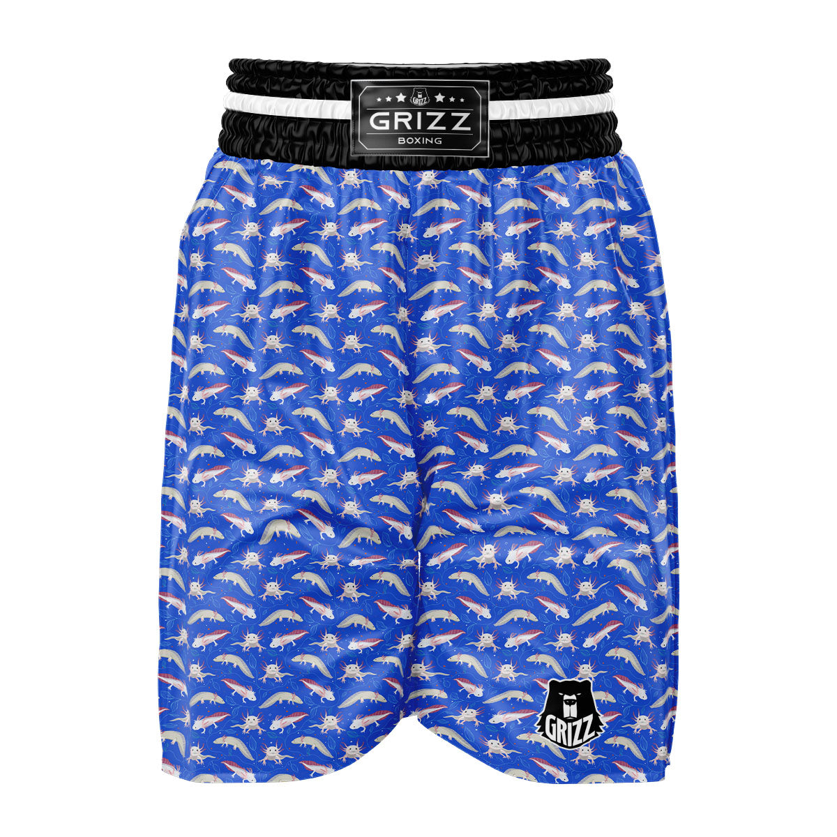 Axolotl Blue Print Pattern Boxing Shorts-grizzshop