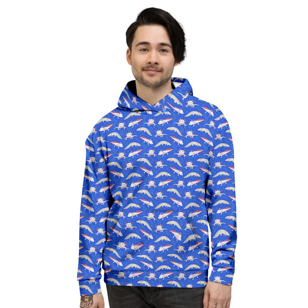 Axolotl Blue Print Pattern Men's Hoodie-grizzshop