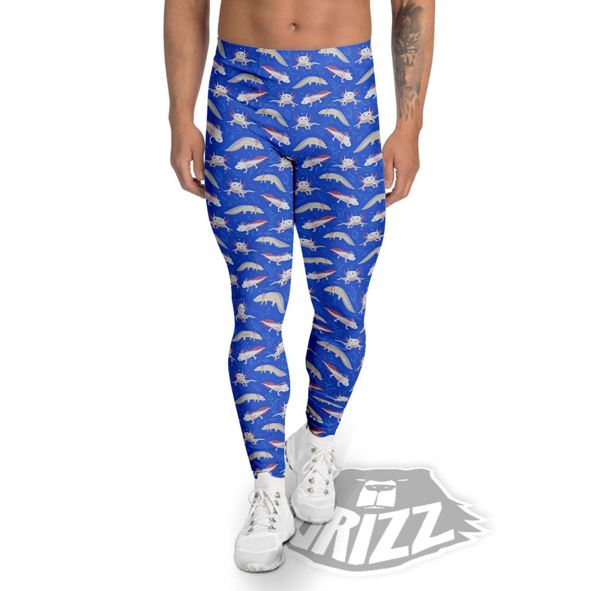 Axolotl Blue Print Pattern Men's Leggings-grizzshop