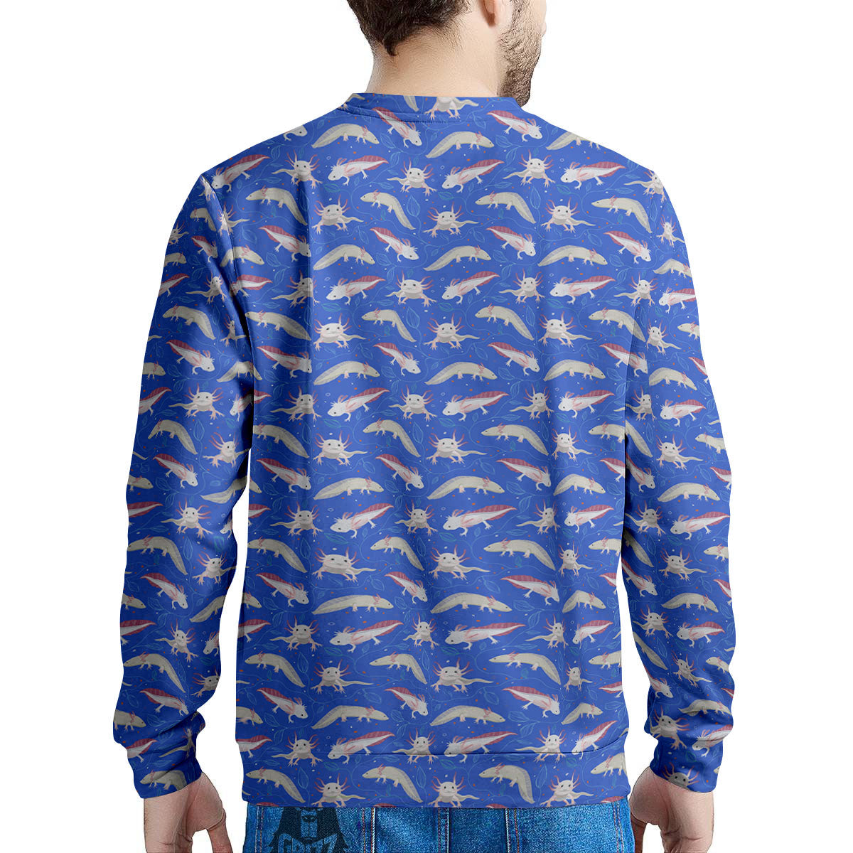 Axolotl Blue Print Pattern Men's Sweatshirt-grizzshop