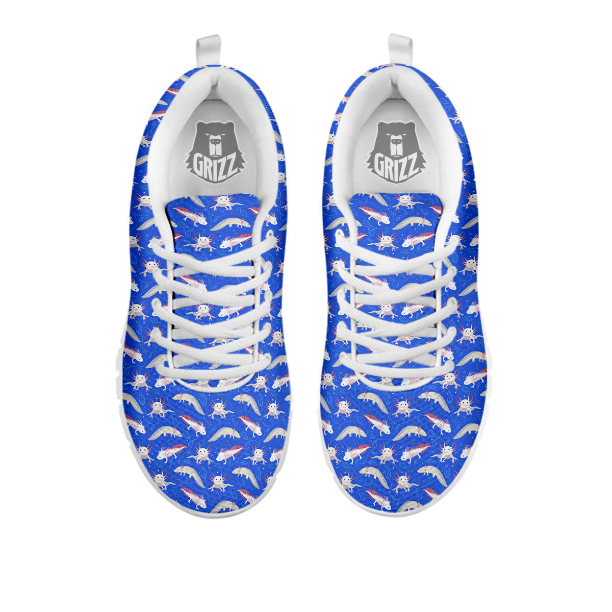 Axolotl Blue Print Pattern White Sneaker-grizzshop