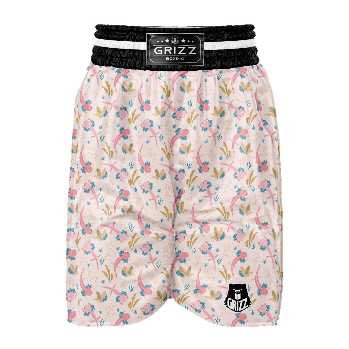 Axolotl Pastel Print Pattern Boxing Shorts-grizzshop