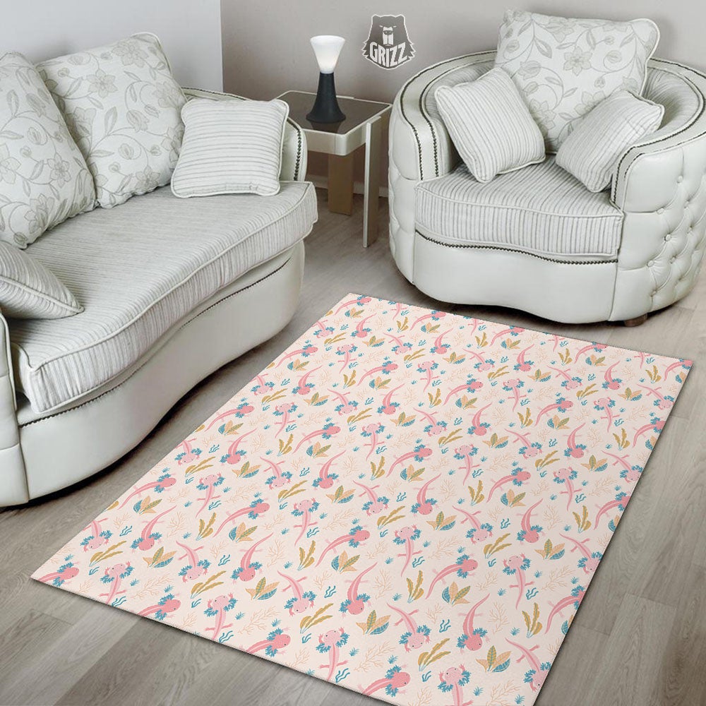 Axolotl Pastel Print Pattern Floor Mat-grizzshop
