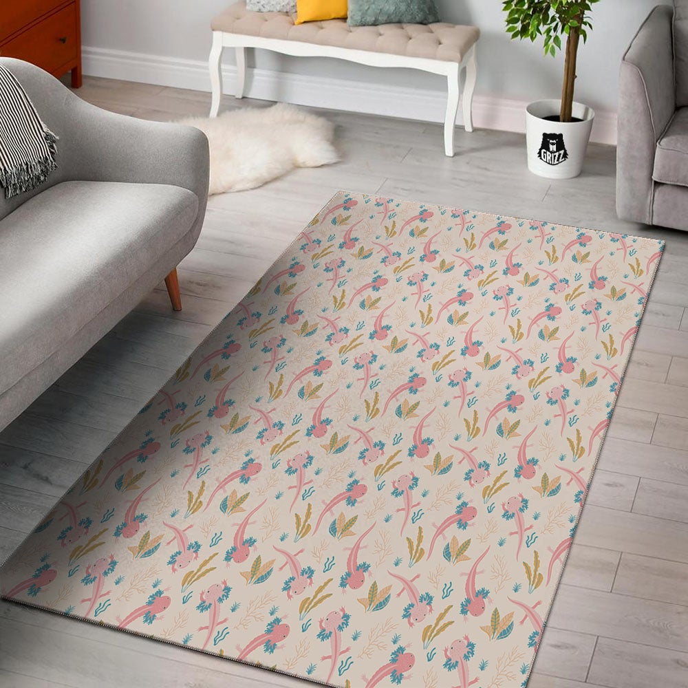 Axolotl Pastel Print Pattern Floor Mat-grizzshop