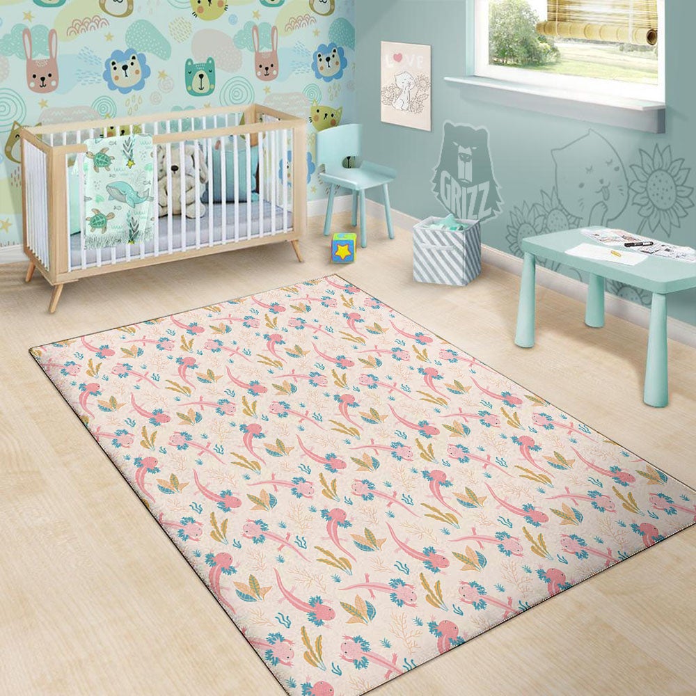 Axolotl Pastel Print Pattern Floor Mat-grizzshop