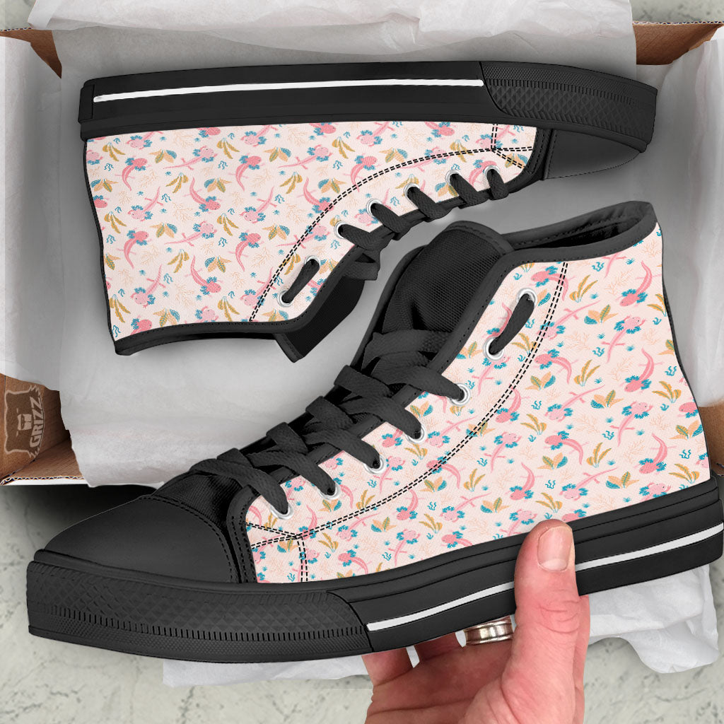 Axolotl Pastel Print Pattern High Top Shoes-grizzshop