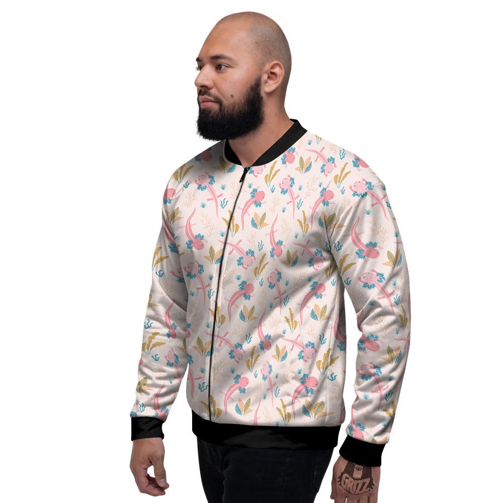 Axolotl Pastel Print Pattern Men's Bomber Jacket-grizzshop