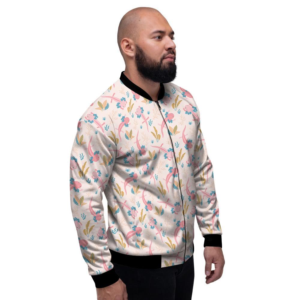Axolotl Pastel Print Pattern Men's Bomber Jacket-grizzshop