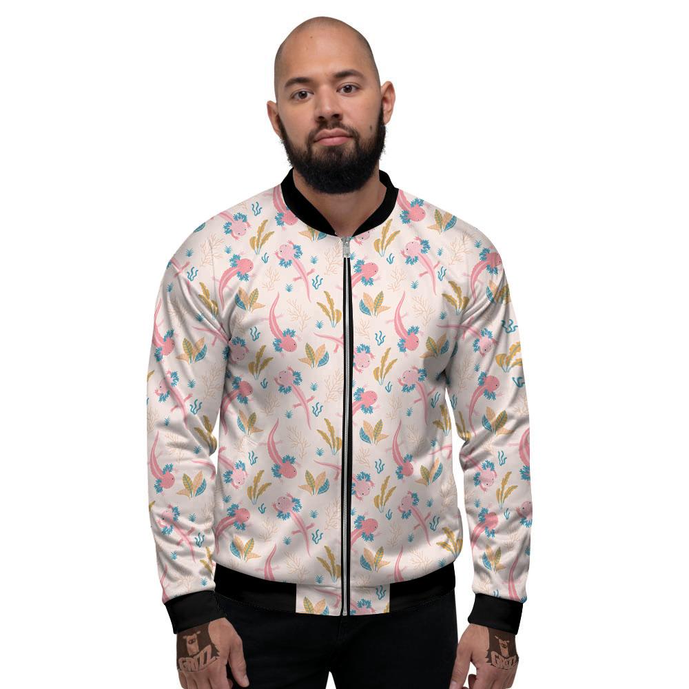 Axolotl Pastel Print Pattern Men's Bomber Jacket-grizzshop