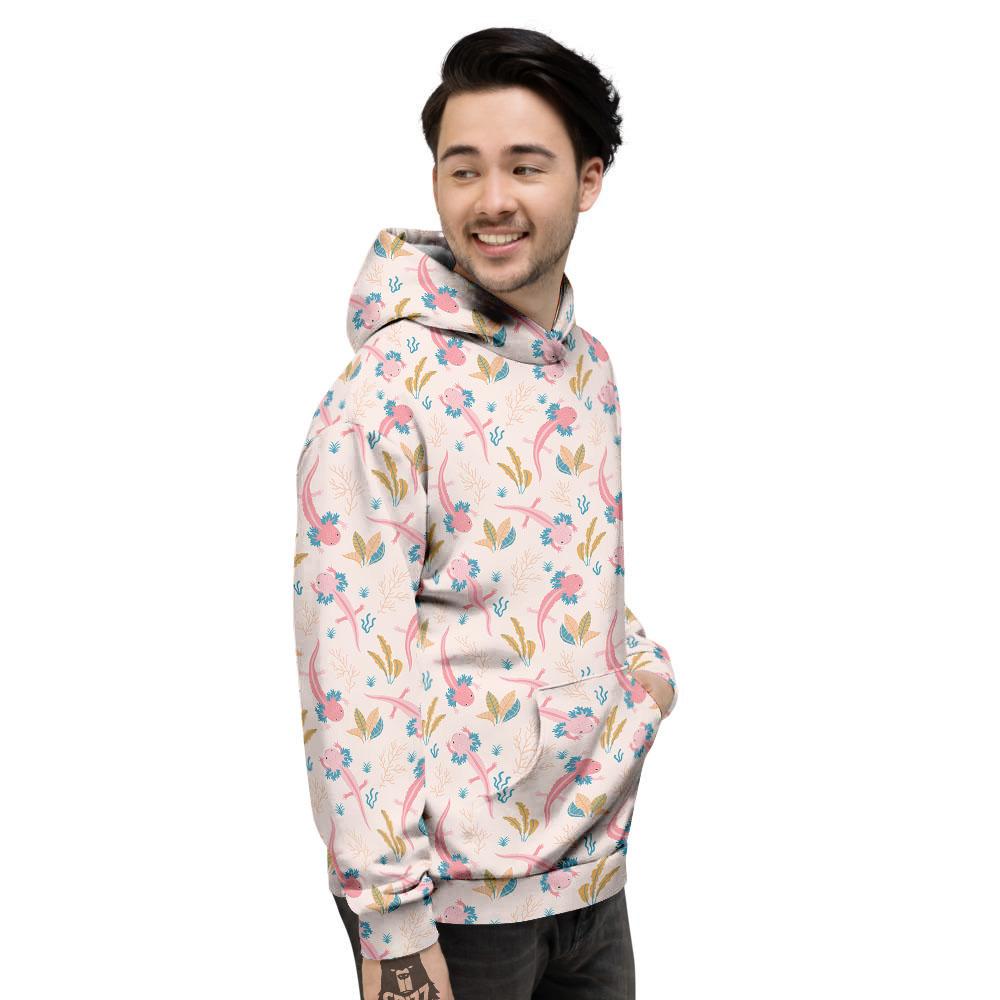 Axolotl Pastel Print Pattern Men's Hoodie-grizzshop