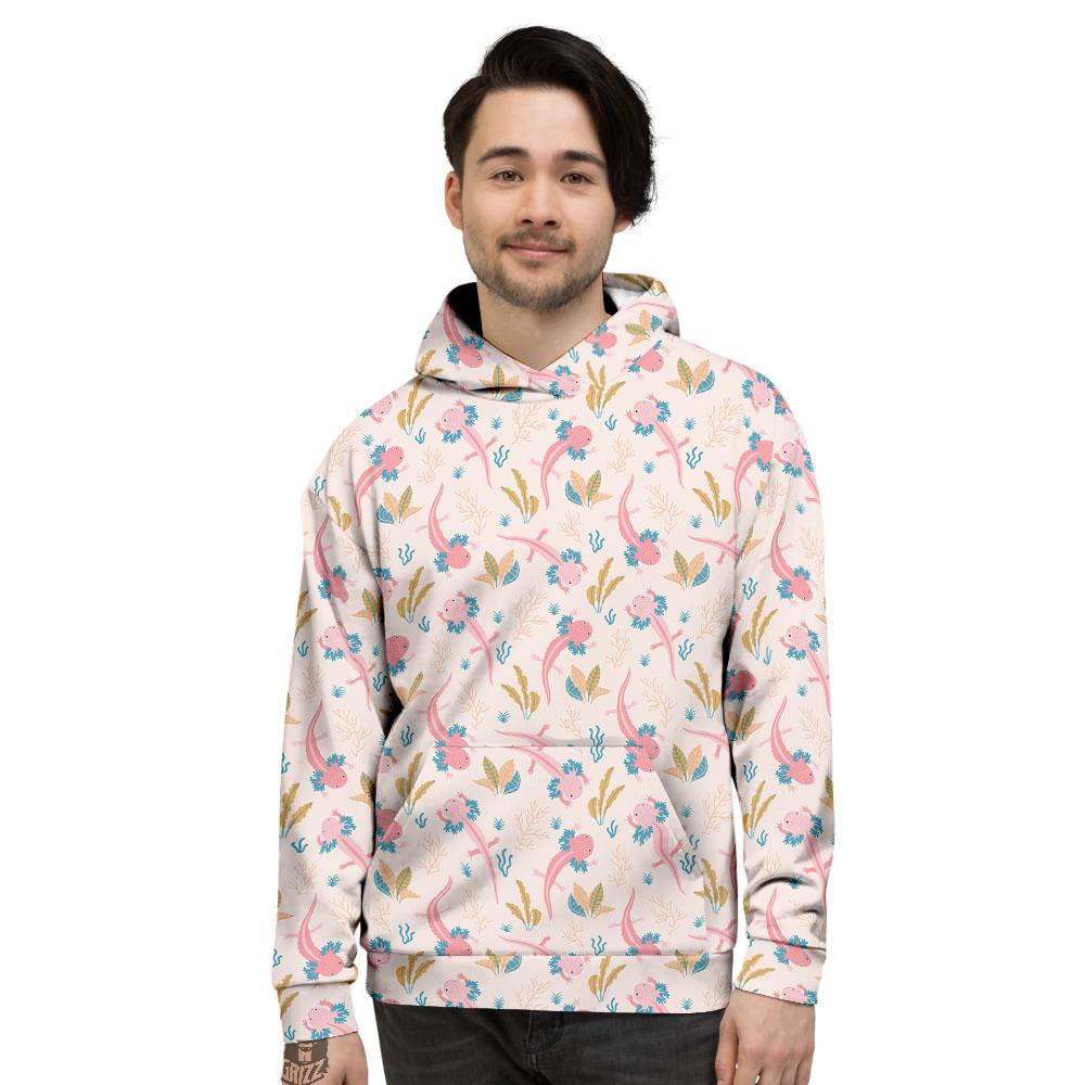 Axolotl Pastel Print Pattern Men's Hoodie-grizzshop