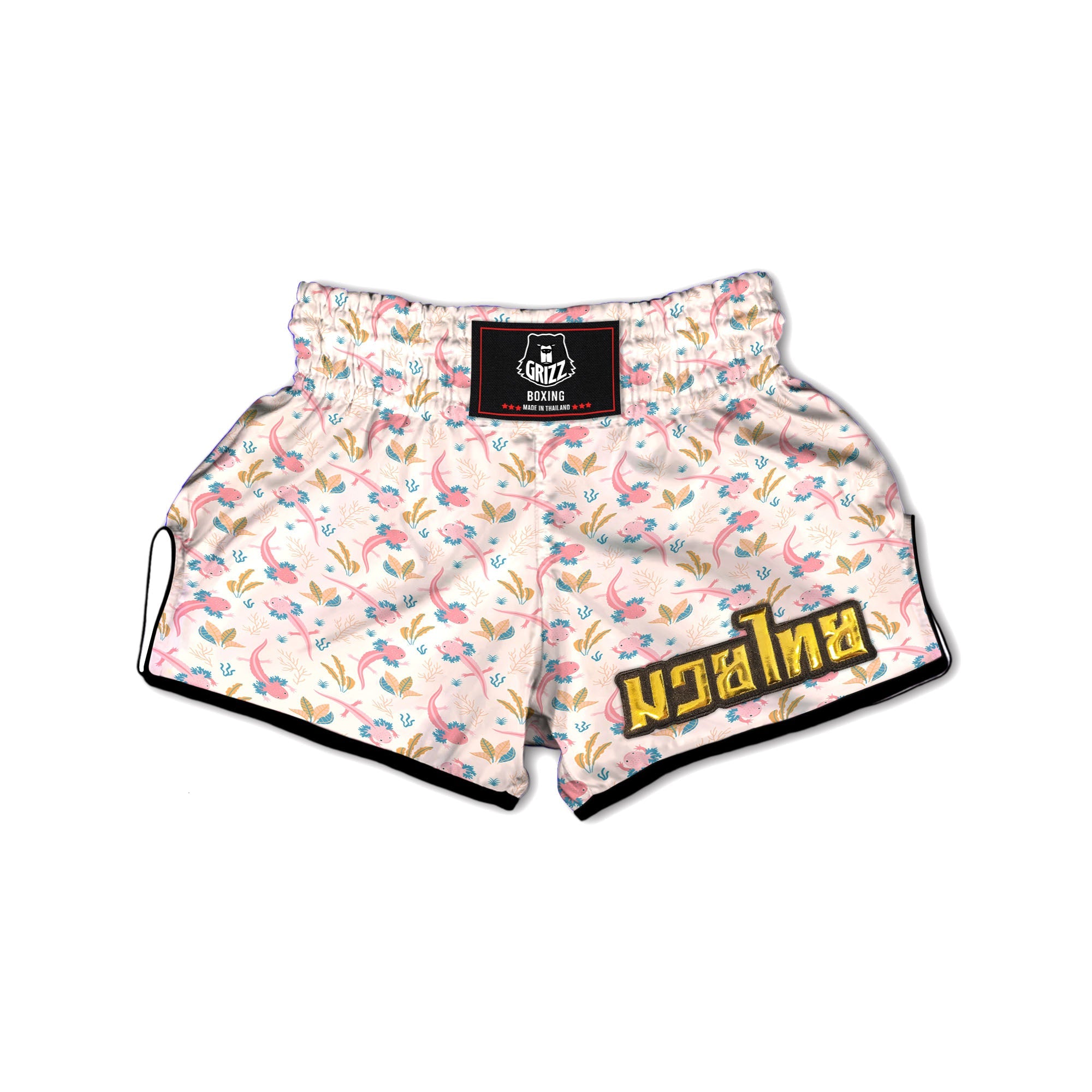 Axolotl Pastel Print Pattern Muay Thai Boxing Shorts-grizzshop