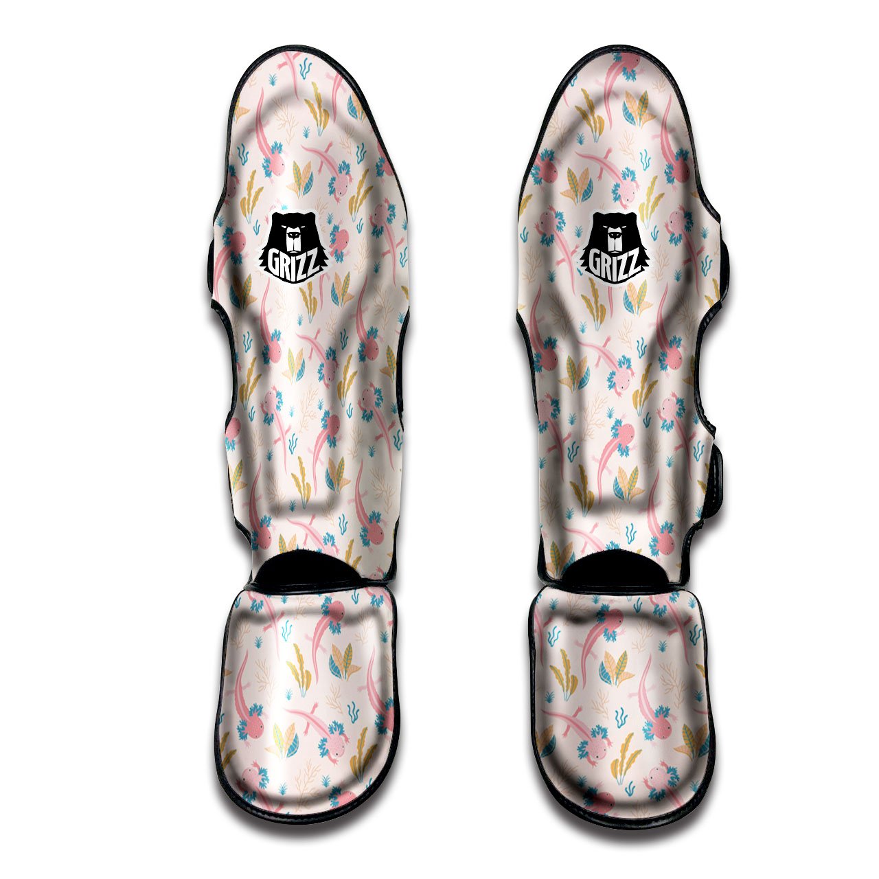 Axolotl Pastel Print Pattern Muay Thai Shin Guards-grizzshop