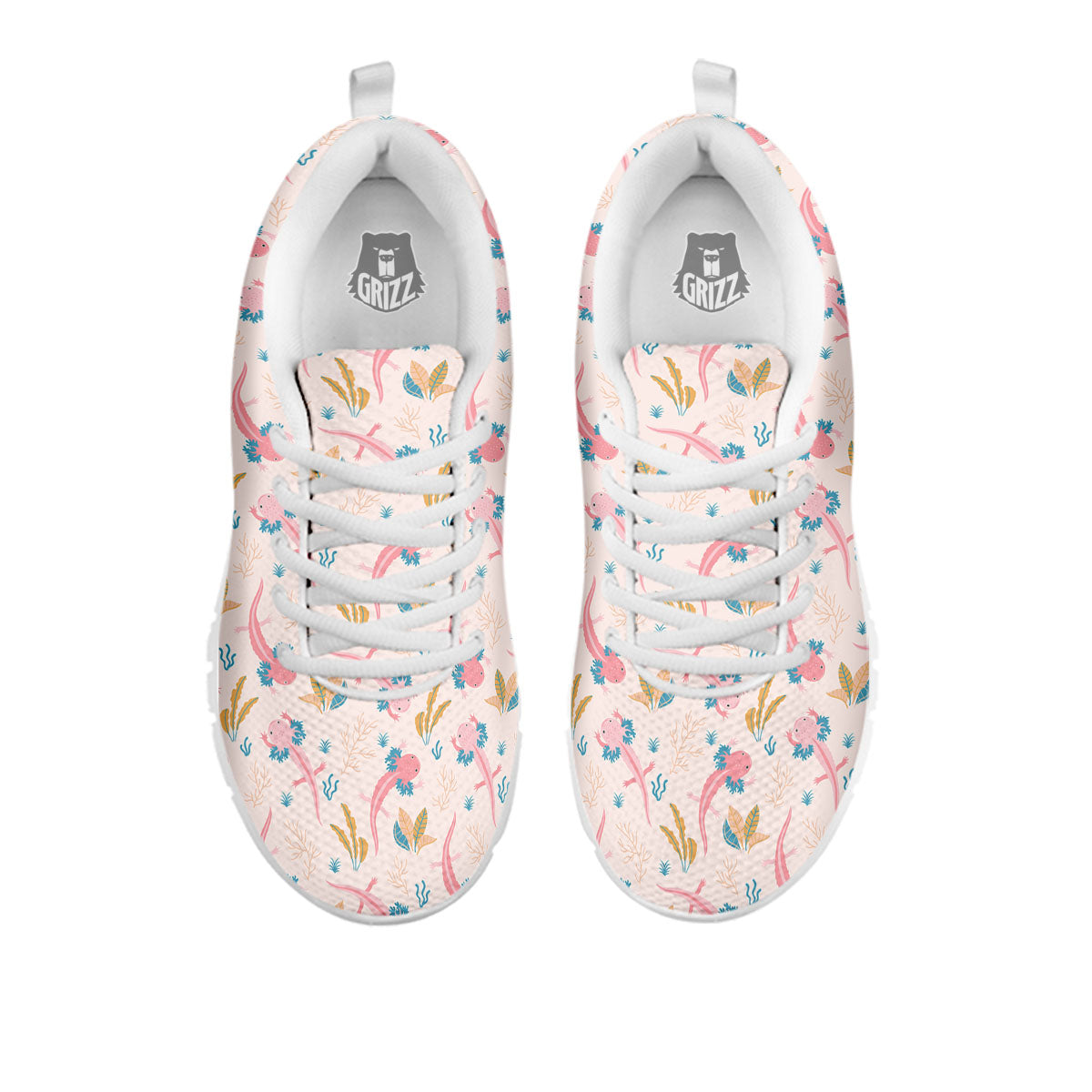 Axolotl Pastel Print Pattern White Sneaker-grizzshop