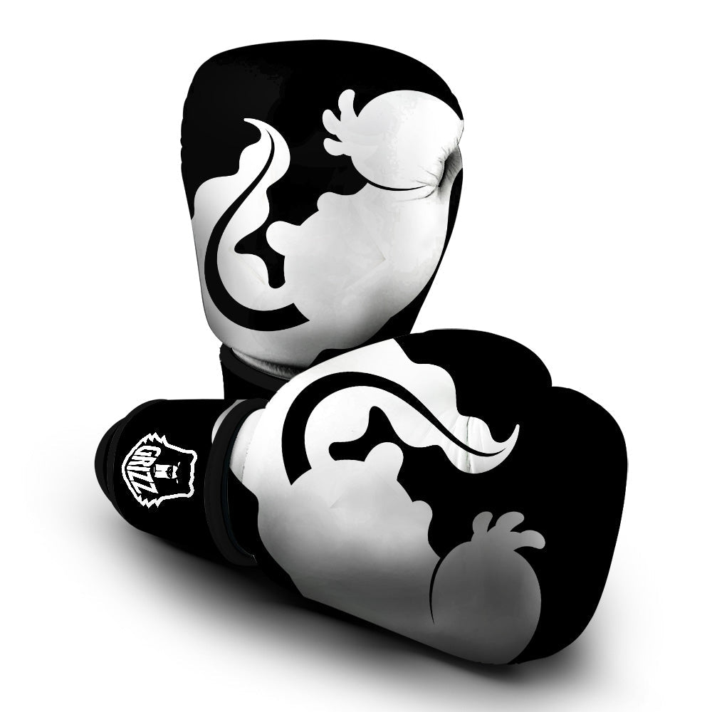 Axolotl White And Black Print Boxing Gloves-grizzshop