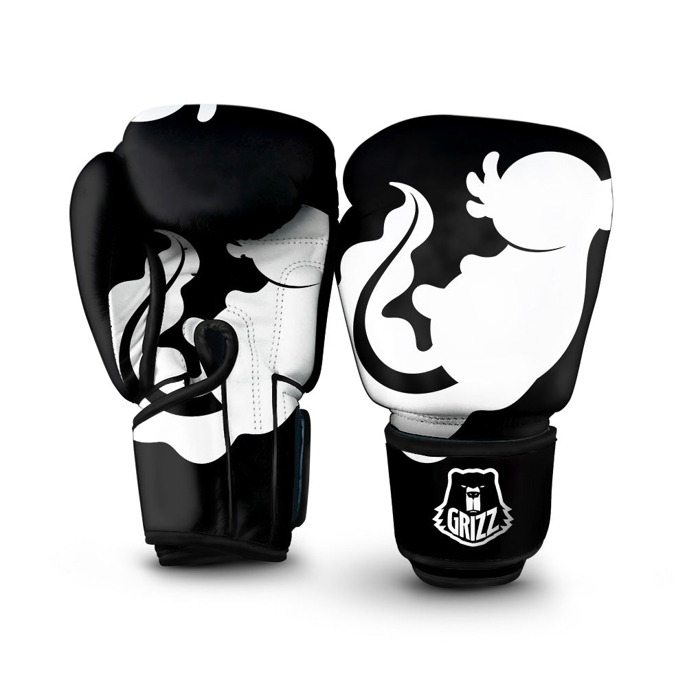 Axolotl White And Black Print Boxing Gloves-grizzshop