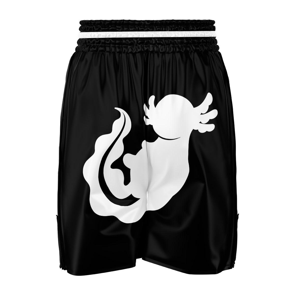 Axolotl White And Black Print Boxing Shorts-grizzshop