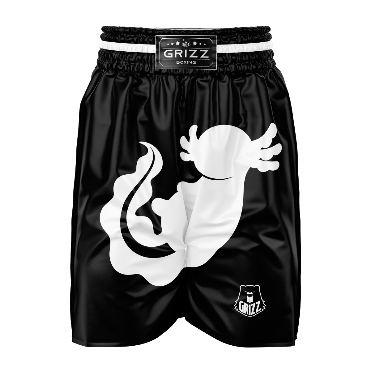 Axolotl White And Black Print Boxing Shorts-grizzshop