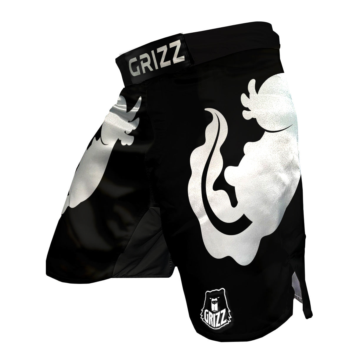 Axolotl White And Black Print MMA Shorts-grizzshop
