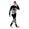 Axolotl White And Black Print Men's Pajamas-grizzshop