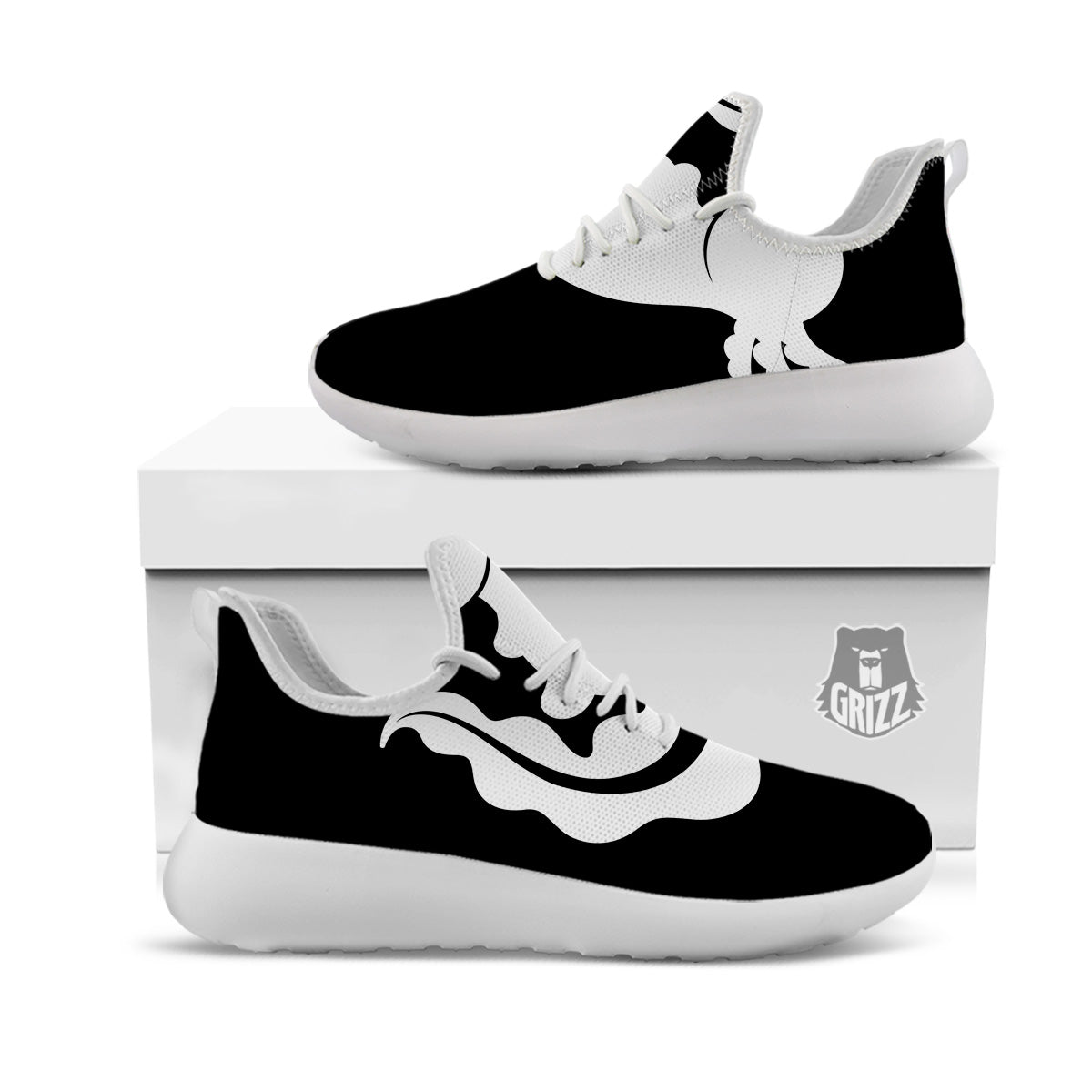 Axolotl White And Black Print White Athletic Shoes-grizzshop