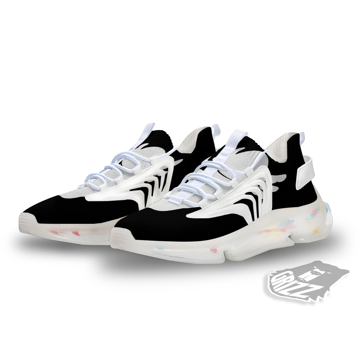 Axolotl White And Black Print White Gym Shoes-grizzshop