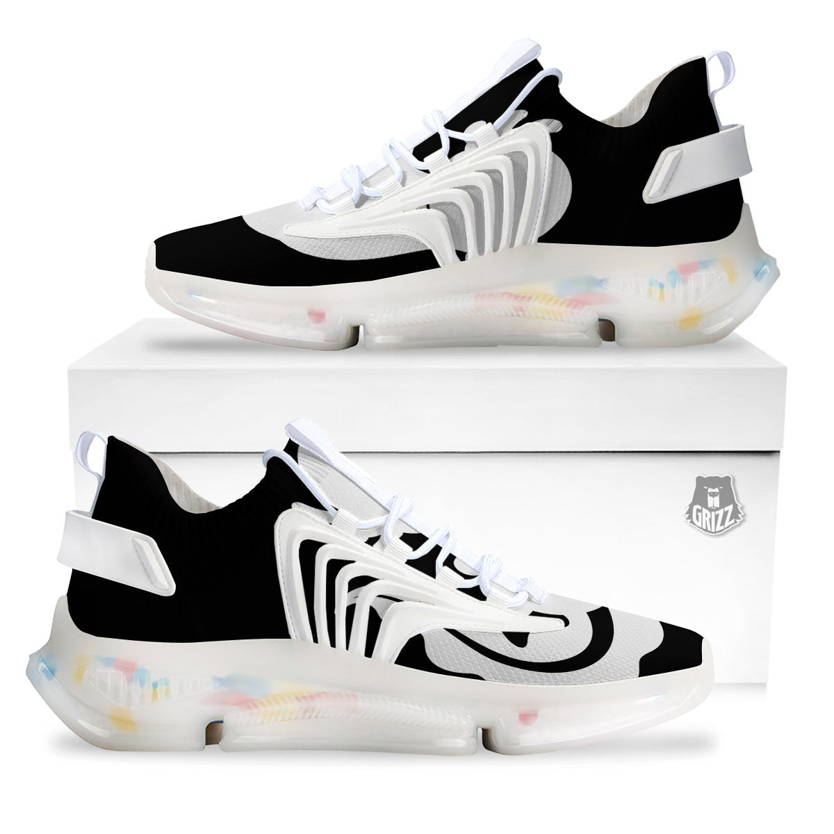 Axolotl White And Black Print White Gym Shoes-grizzshop