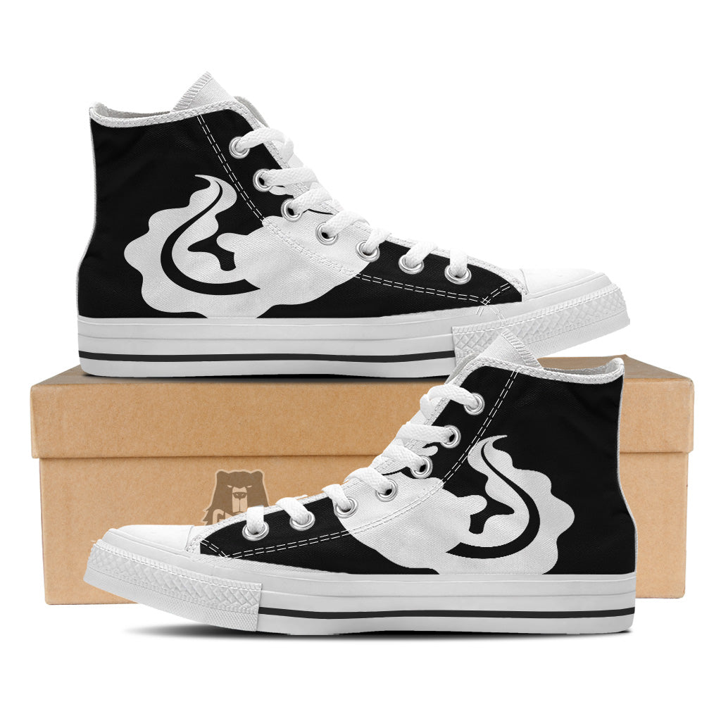 Axolotl White And Black Print White High Top Shoes-grizzshop