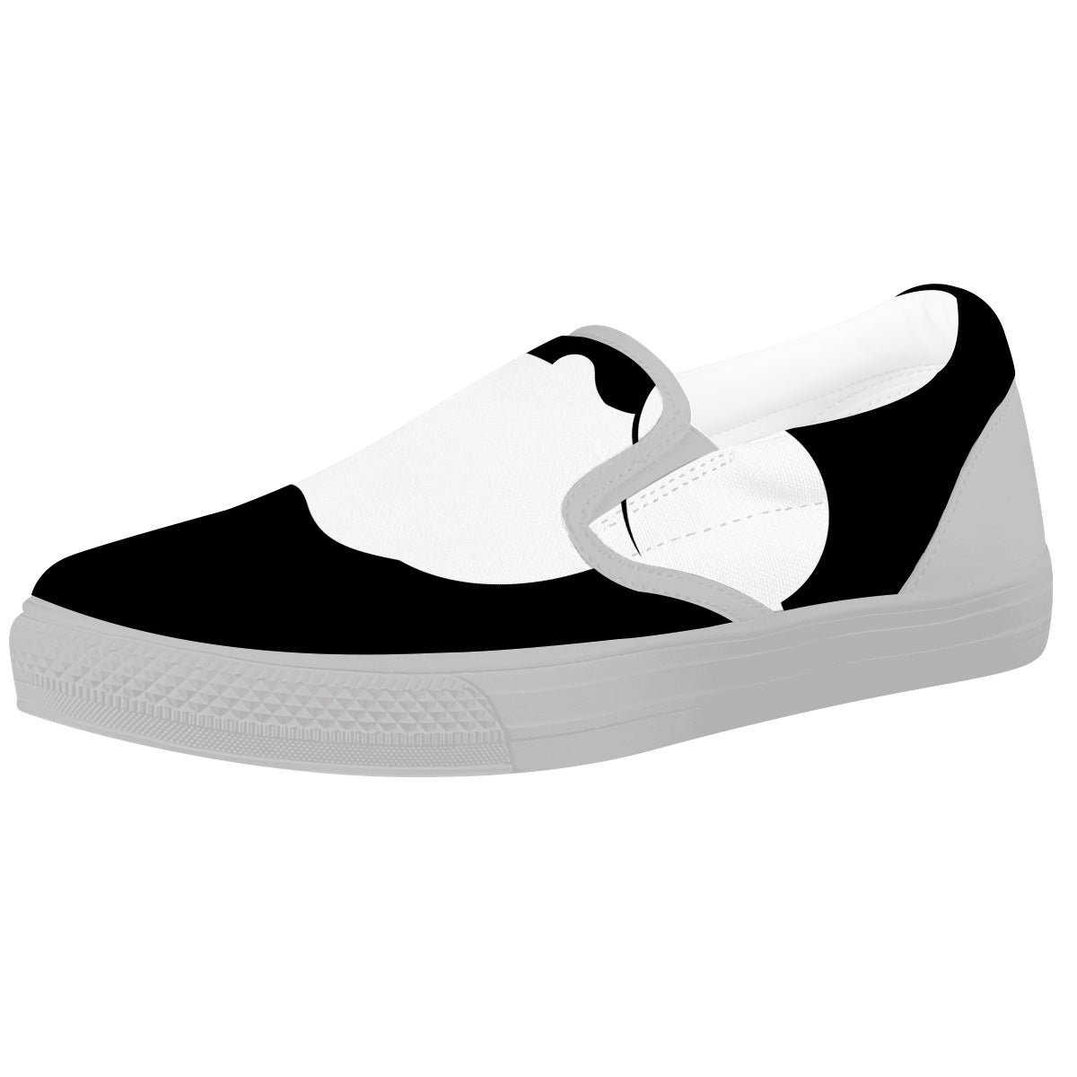 Axolotl White And Black Print White Slip On Shoes-grizzshop