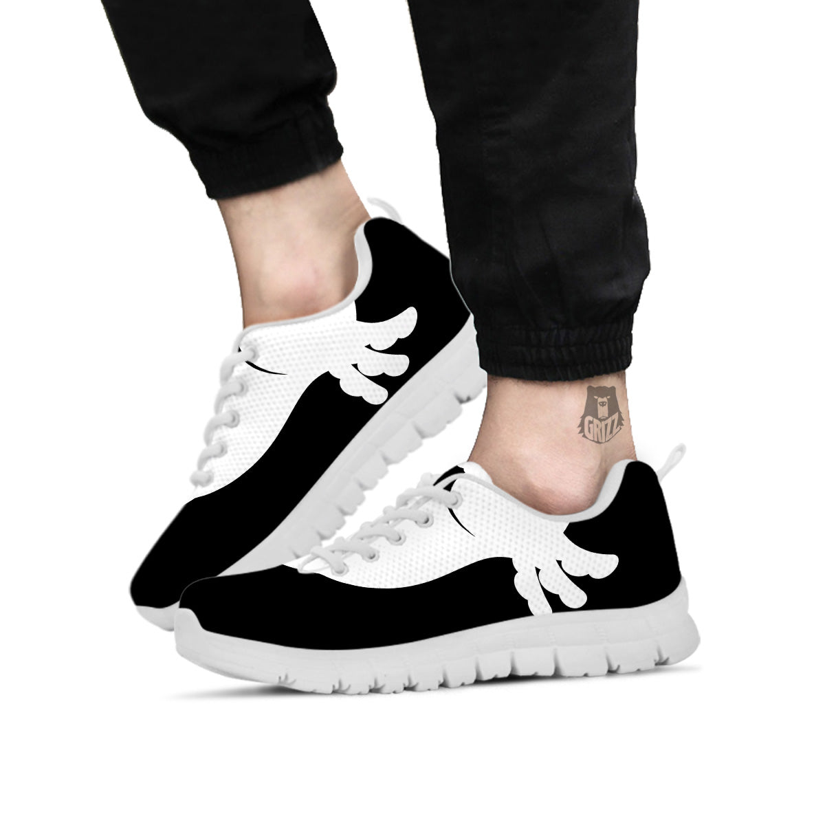 Axolotl White And Black Print White Sneaker-grizzshop