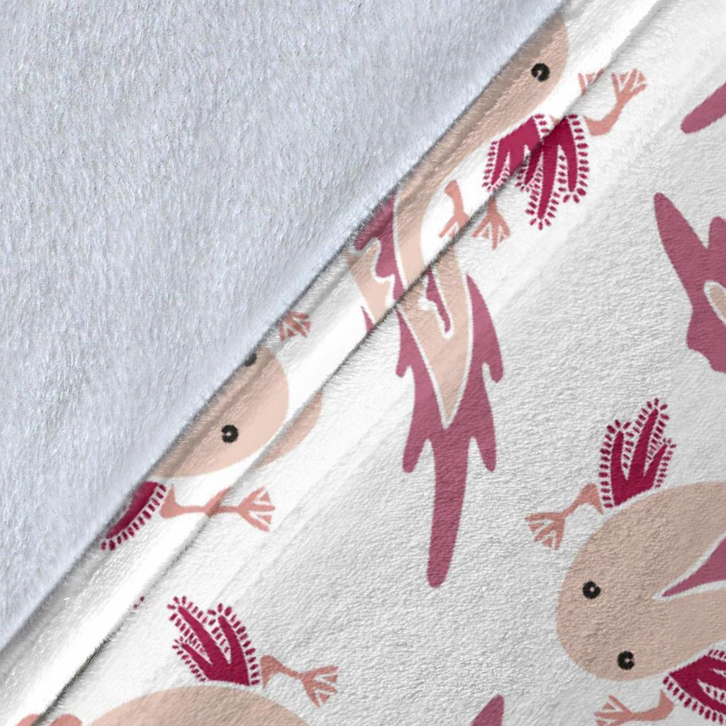 Axolotl White Pattern Print Blanket-grizzshop