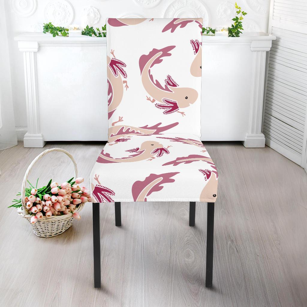 Axolotl White Pattern Print Chair Cover-grizzshop