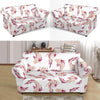 Axolotl White Pattern Print Loveseat Cover-grizzshop