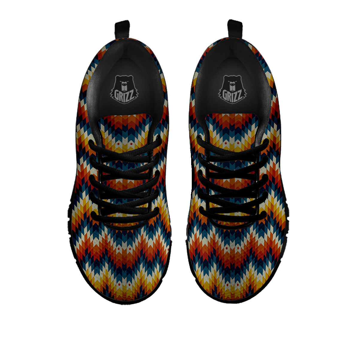 Aztec American Print Pattern Black Sneaker-grizzshop