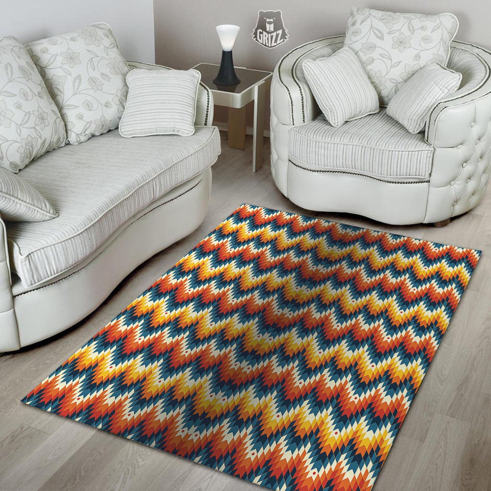 Aztec American Print Pattern Floor Mat-grizzshop