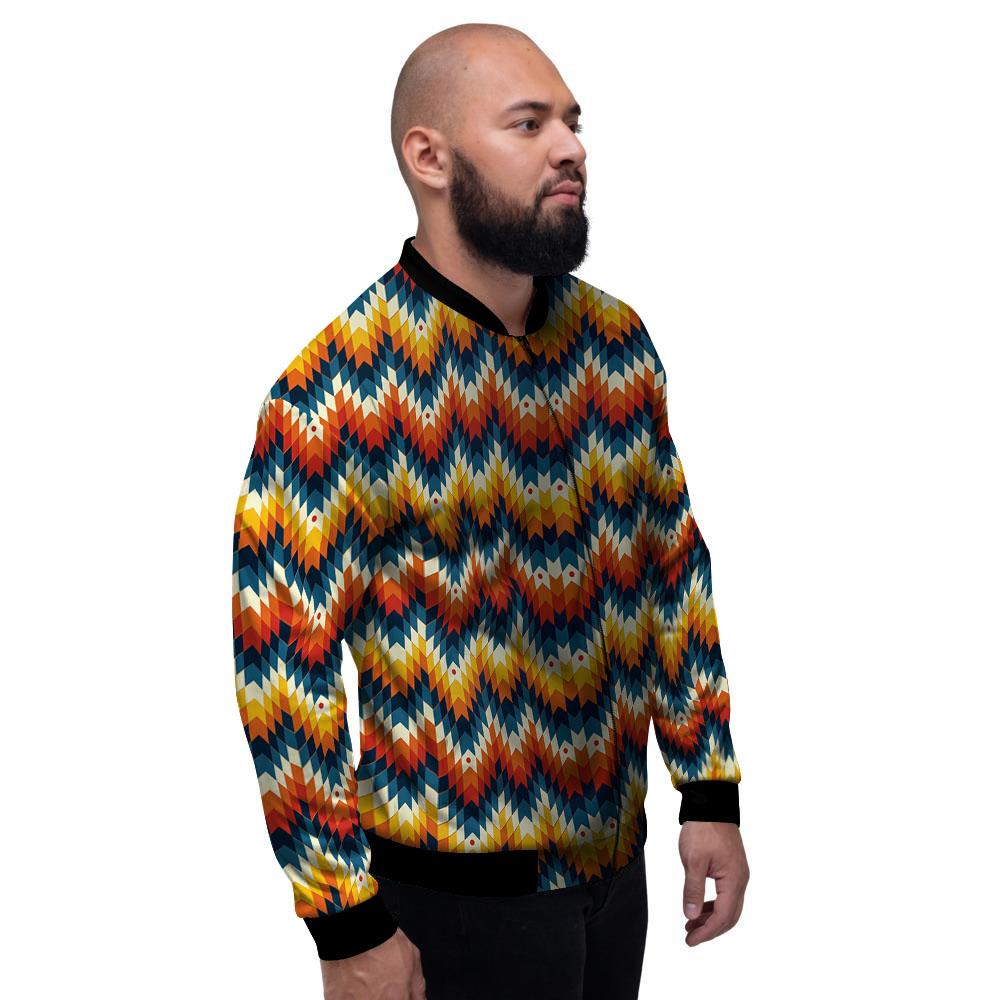 Aztec American Print Pattern Men's Bomber Jacket-grizzshop