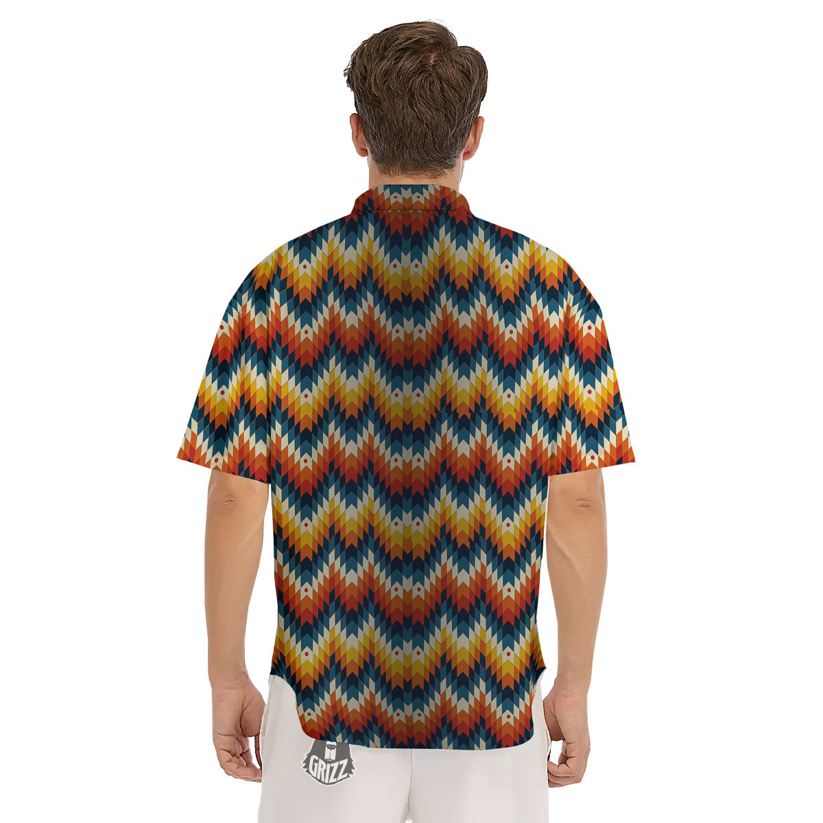 Aztec American Print Pattern Men's Short Sleeve Shirts-grizzshop