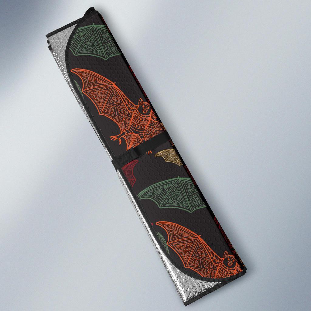 Aztec Bat Halloween Pattern Print Car Sun Shade-grizzshop