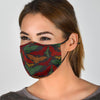 Aztec Bat Halloween Pattern Print Face Mask-grizzshop