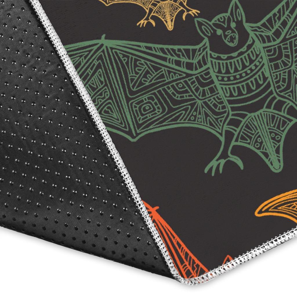 Aztec Bat Halloween Pattern Print Floor Mat-grizzshop