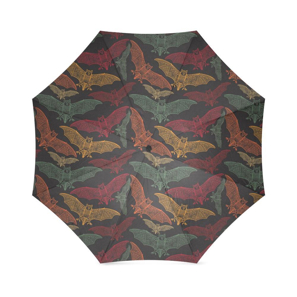 Aztec Bat Halloween Pattern Print Foldable Umbrella-grizzshop